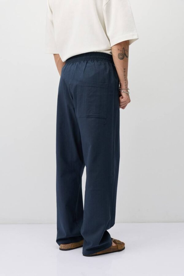LINEN BAGGY PANT - NAVY