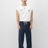 LINEN BAGGY PANT - NAVY